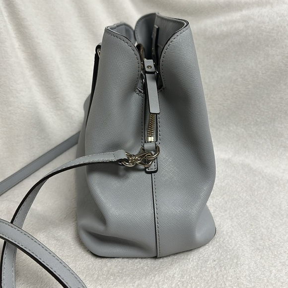 EUC, Kate Spade Convertible/Crossbody Gray Leather Purse, Like New! FREE WALLET! - Picture 5 of 12